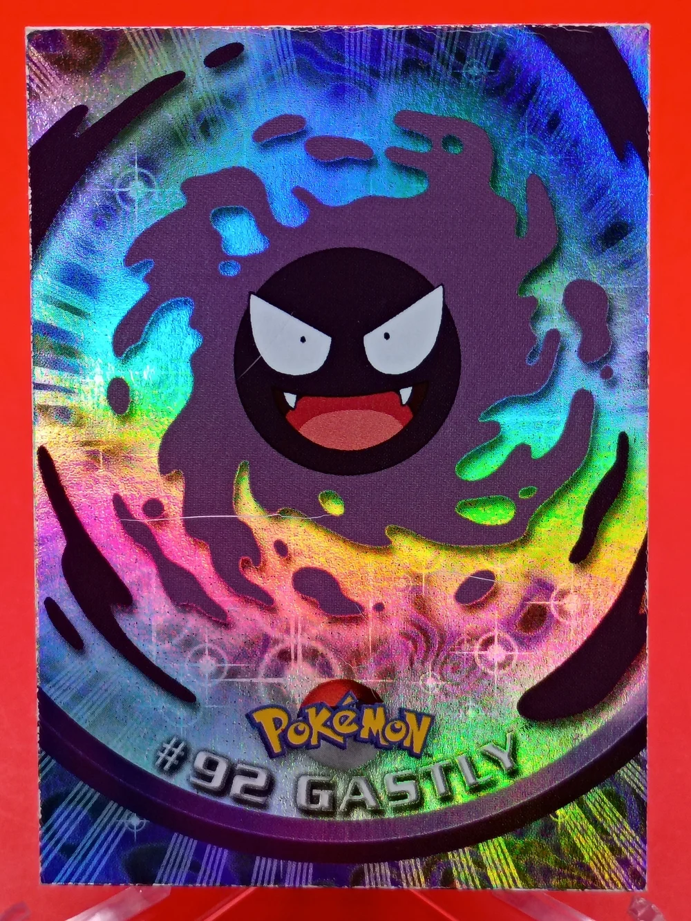 Gastly #92 Topps TV Animation Edition Rainbow Foil Holo MP Vintage Pokemon